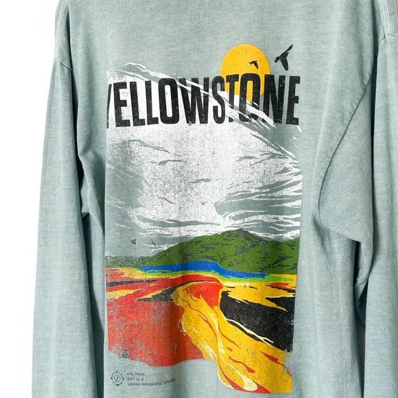 NWT Pacsun Yellowstone Long Sleeve T-Shirt Graphic Tee Green Teal — M - Picture 6 of 7